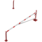 Swing barrier | with bracing tube and | pull rope reinforcement | to be fixed by plugs, hot-dip galvanized and red coated with white reflecting rings | Barrier arm length: 4000 mm | for padlock